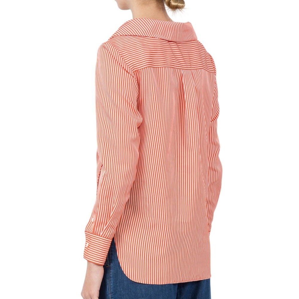 Altuzarra Eileen striped cotton twill top Spread Collar Long Sleeve shirt 42 - Picture 3 of 8